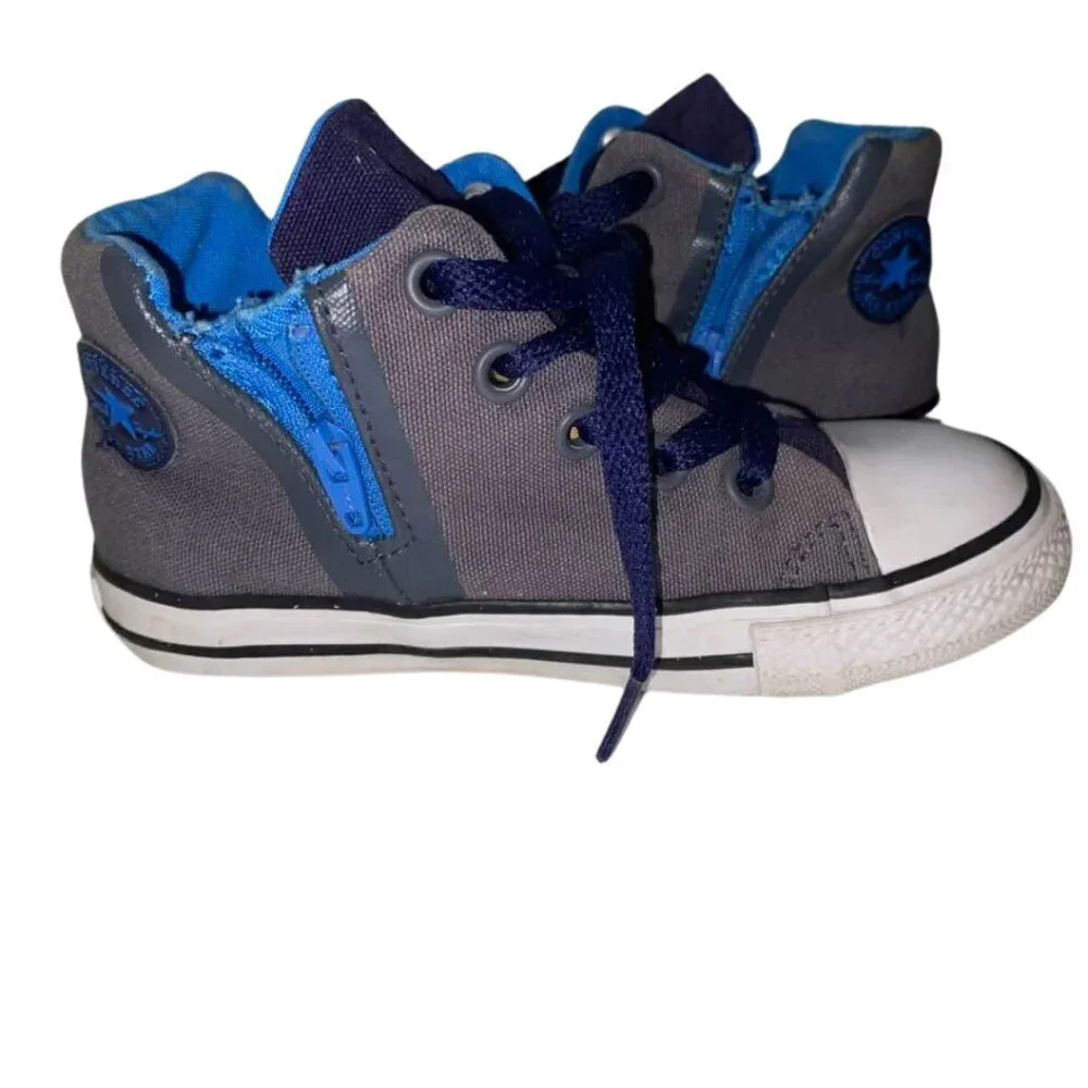 Converse Chuck Taylor All Star High Top Zip Sneakers Toddler/Infant Size 10 Gray
